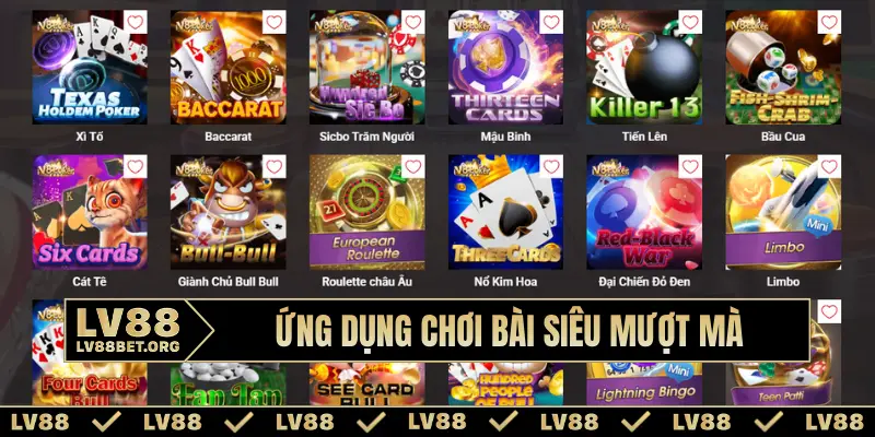 Ứng dụng chơi bài siêu mượt mà